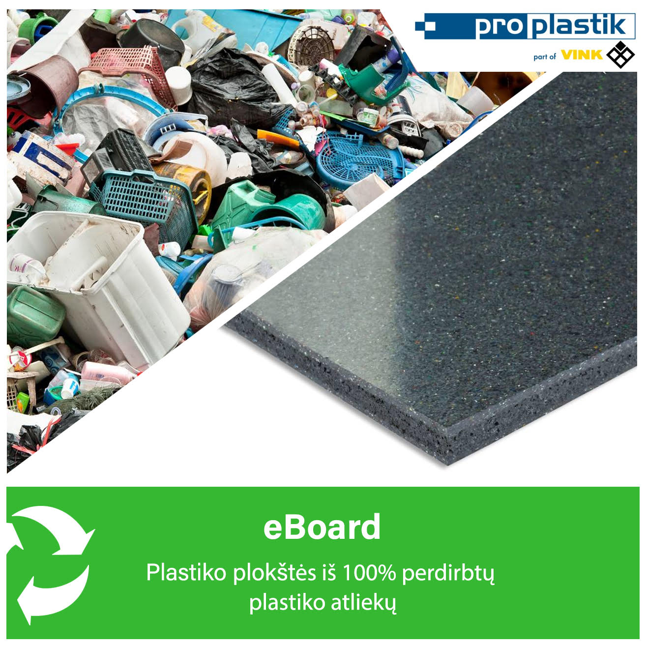 eBoard - iš 100% perdirbtų plastiko atliekų